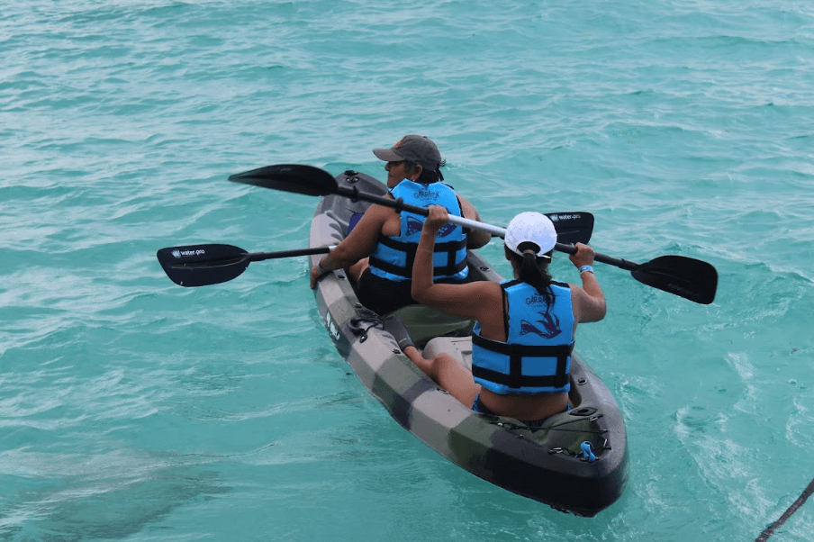 Kayaking with the family on Isla Mujeres